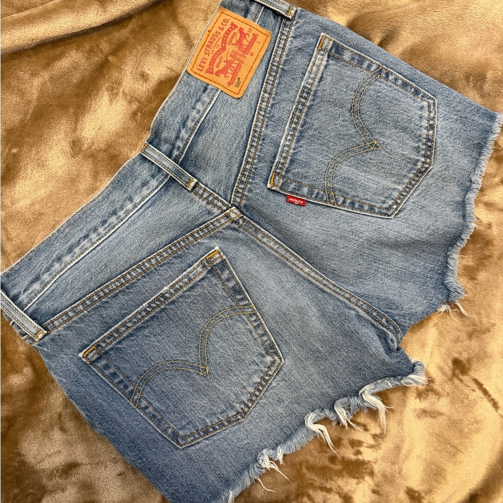 Levi's 501 Blue Denim Cutoff Shorts